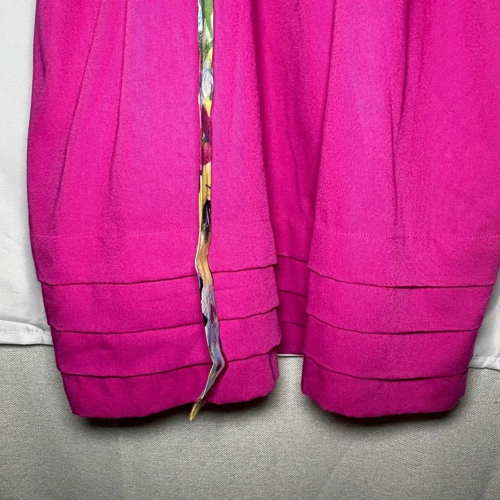 Vintage 90s Handmade Floral‎ Pink Midi Maxi Dress Elastic Waist Pintuck Hem